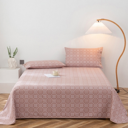 91家纺网 家纺一手货源 找家纺 （总）金泰莱 2025新款全棉提花老粗布凉席三件套全棉床单纯棉床单软凉席