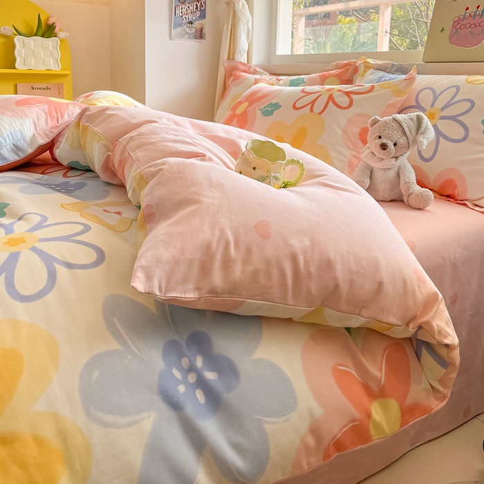 91家纺网 家纺一手货源 找家纺 涵宸家纺 2024新款全棉小清新印花单品套件--单被套 爱恋