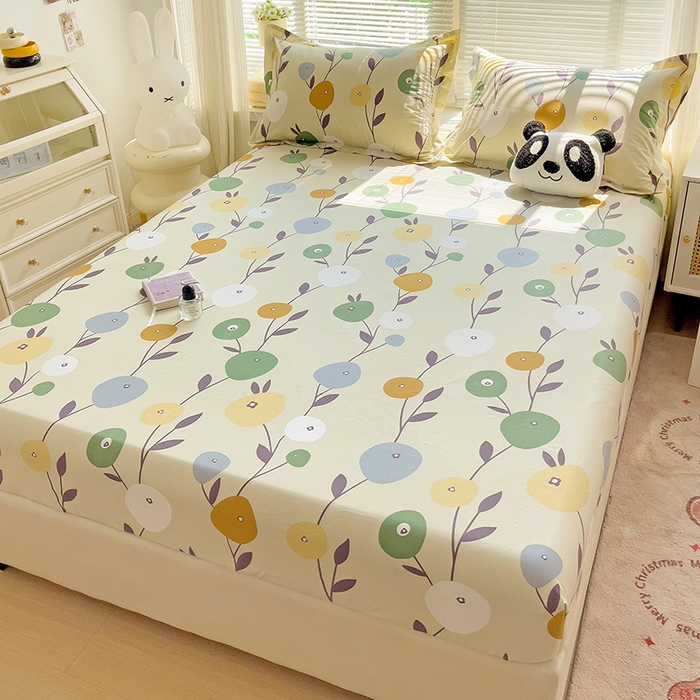 91家纺网 家纺一手货源 找家纺 大柏树 2025新款全棉13376印花四件套系列（可定制）-单床笠 娜然