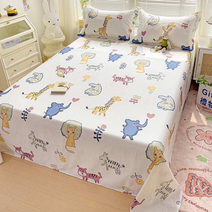 91家纺网 家纺一手货源 找家纺 大柏树 2025新款全棉13376印花四件套系列（可定制）-单床单 爱乐儿