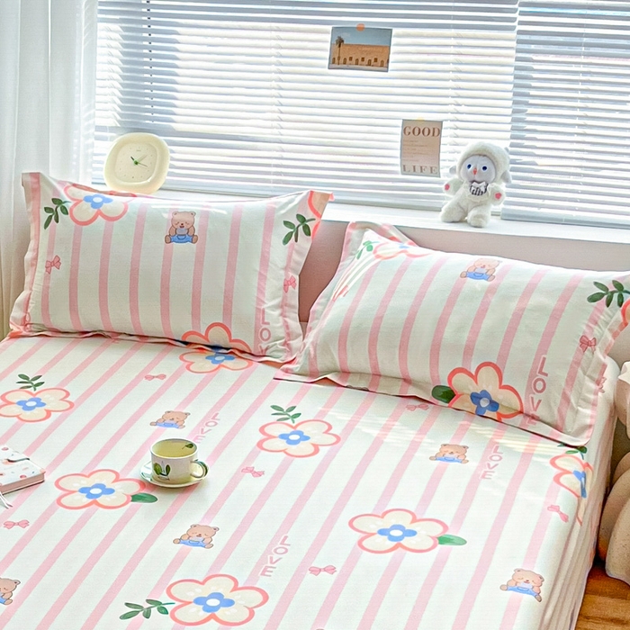 91家纺网 家纺一手货源 找家纺 涵宸家纺 2024新款全棉小清新印花单品套件--单枕套 枕套-弗洛斯