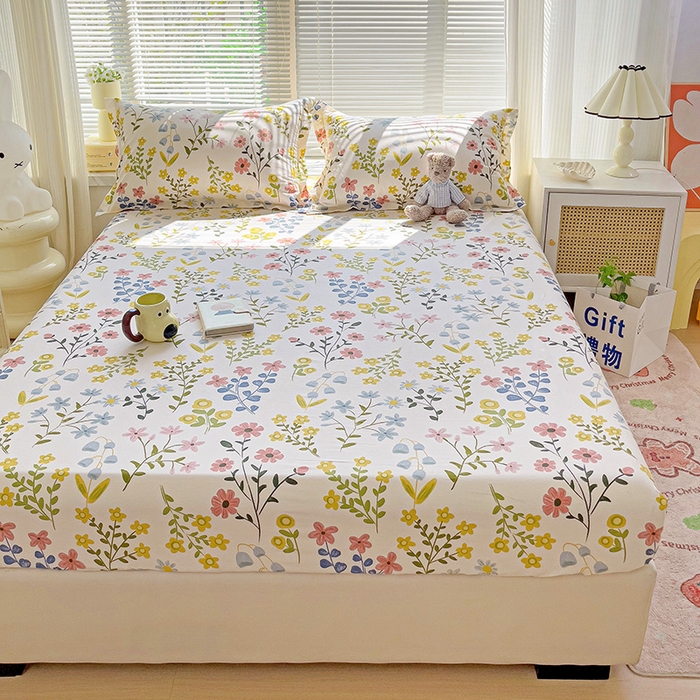 91家纺网 家纺一手货源 找家纺 大柏树 2025新款全棉13376印花四件套系列（可定制）-单床笠 云梦花都