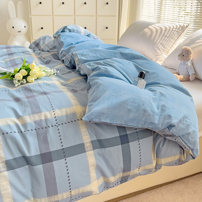 91家纺网 家纺一手货源 找家纺 大柏树 2025新款全棉13376印花四件套系列（可定制）-单被套 卡洛塔-蓝