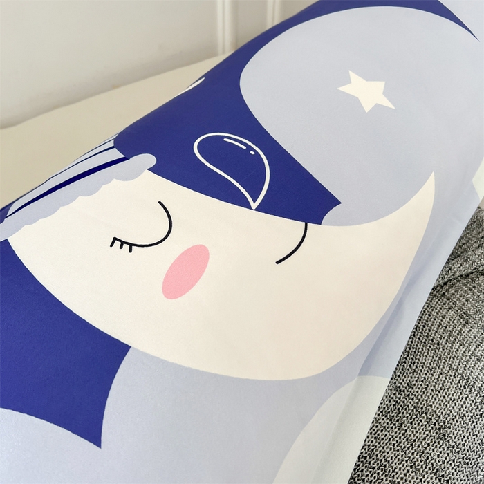 91家纺网 家纺一手货源 找家纺 梦舒羽 2025新款抗菌防水四季款枕套宿舍情侣枕芯套双人枕头套 防水单层枕套-月亮宝宝