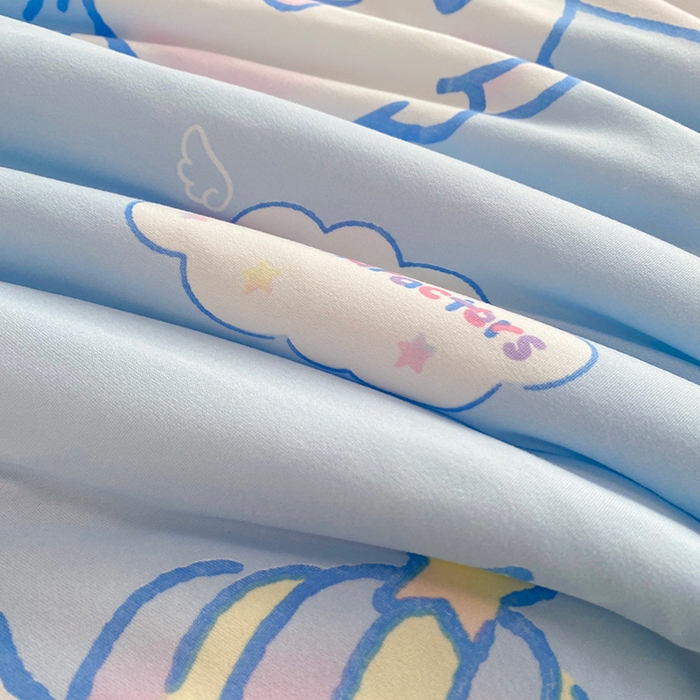 91家纺网 家纺一手货源 找家纺 DS-2025新款儿童卡通三丽鸥正版授权A类针织棉夏被系列 蓝色玉桂狗