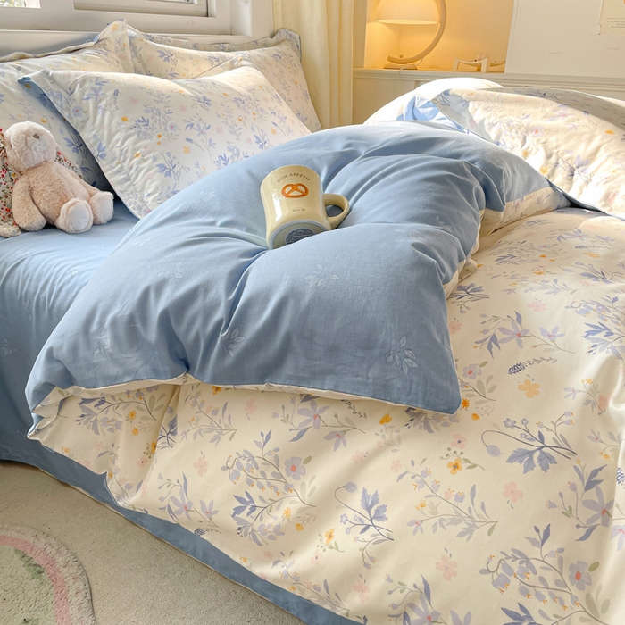 91家纺网 家纺一手货源 找家纺 涵宸家纺 2024新款全棉小清新印花单品套件--单被套 云梦泽