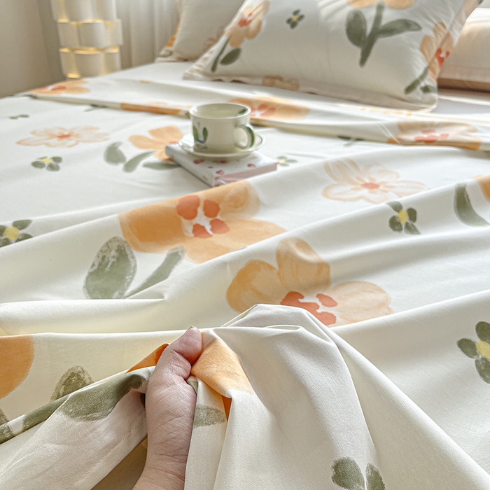 91家纺网 家纺一手货源 找家纺 涵宸家纺 2024新款全棉小清新印花单品套件--单床单 床单-香榭