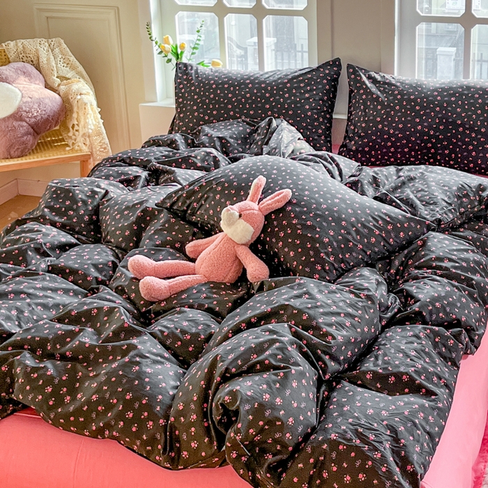 91家纺网 家纺一手货源 找家纺 千朵 2024新款全棉四件套 冬日恋歌