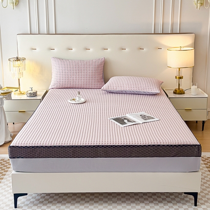 91家纺网 家纺一手货源 找家纺 邦妮家纺 2024新款A类凉感丝床笠凉席床垫30公分内可用 凉感-粉