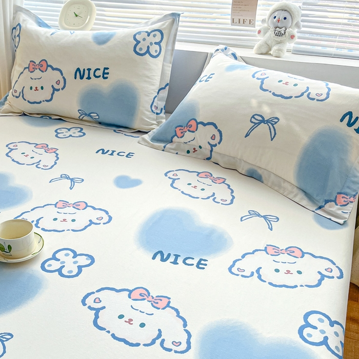 91家纺网 家纺一手货源 找家纺 涵宸家纺 2024新款全棉小清新印花单品套件--单枕套 枕套-玉桂兔