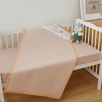 （总）金泰莱 2024新款儿童凉席竹纤维凉席婴儿凉席方格印花软凉席
