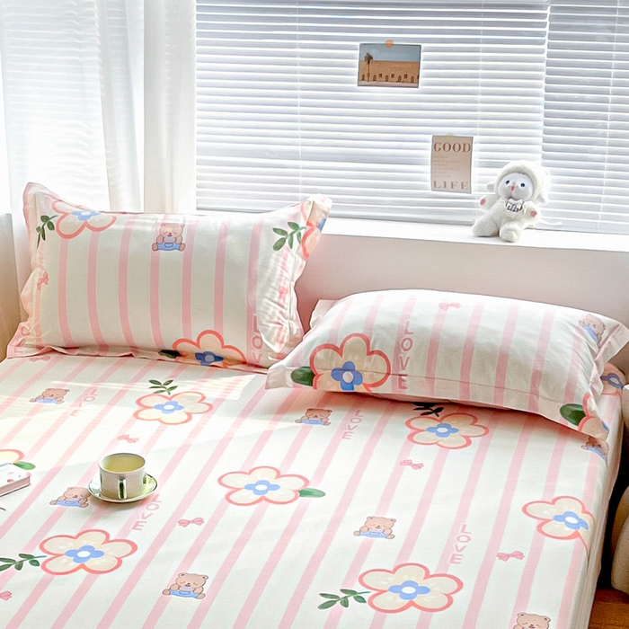 91家纺网 家纺一手货源 找家纺 涵宸家纺 2024新款全棉小清新印花单品套件--单枕套 枕套-弗洛斯