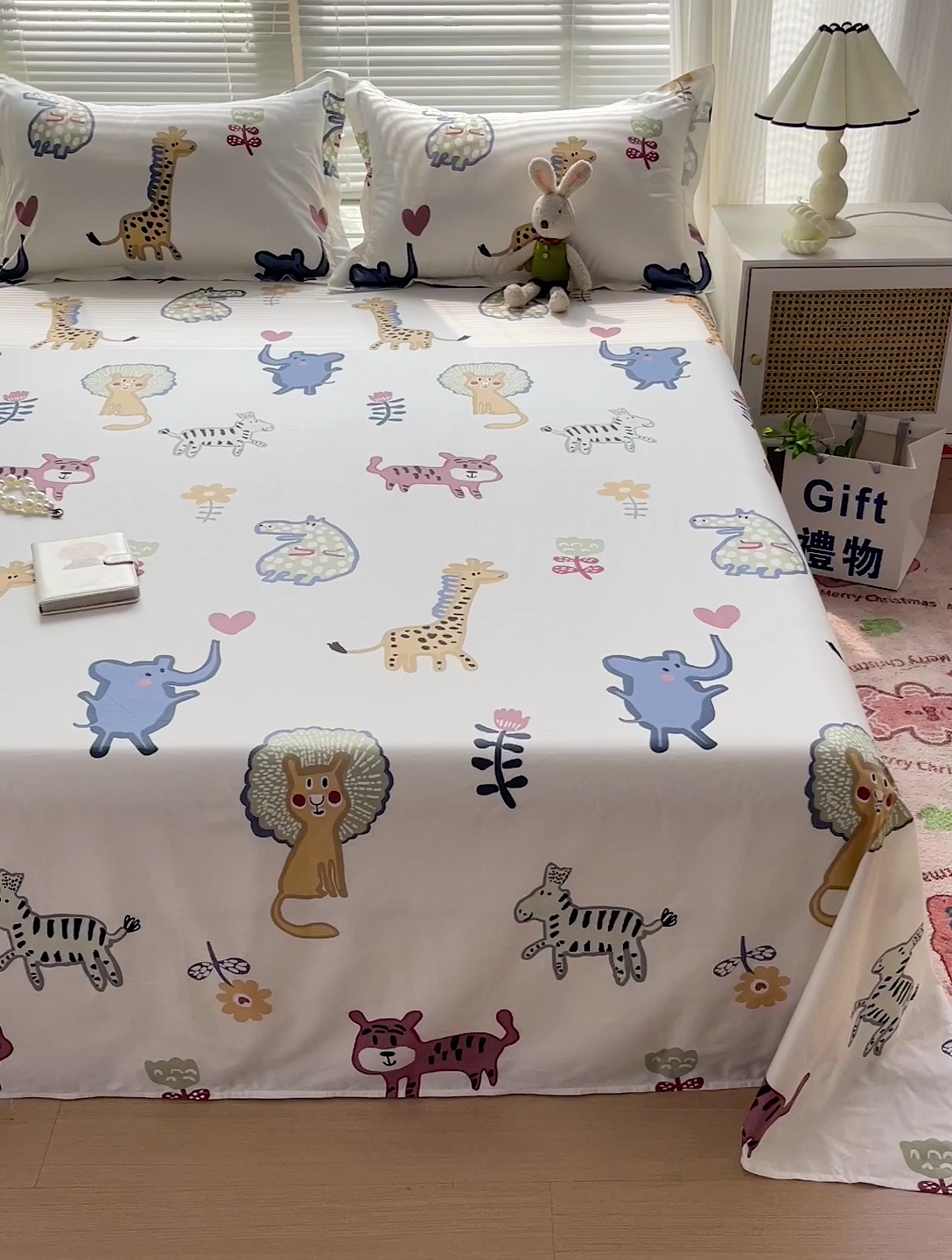 91家纺网 家纺一手货源 找家纺 大柏树 2025新款全棉13376印花四件套系列（可定制）-单床单 爱乐儿