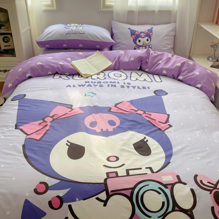 91家纺网 家纺一手货源 找家纺 星座 2025大版全棉三丽鸥四件套 魔法库洛米