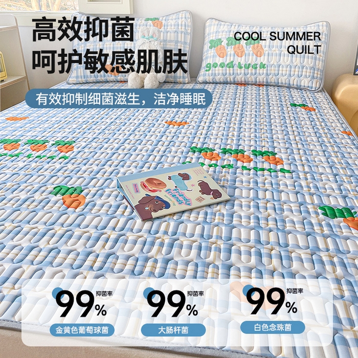 91家纺网 家纺一手货源 找家纺 布卢姆床垫 2025新款A类凉感丝数码印花小版乳胶凉席5mm 拔萝卜
