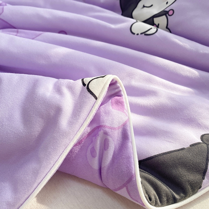 91家纺网 家纺一手货源 找家纺 DS-2025新款儿童卡通三丽鸥正版授权A类针织棉夏被系列 樱桃库洛米