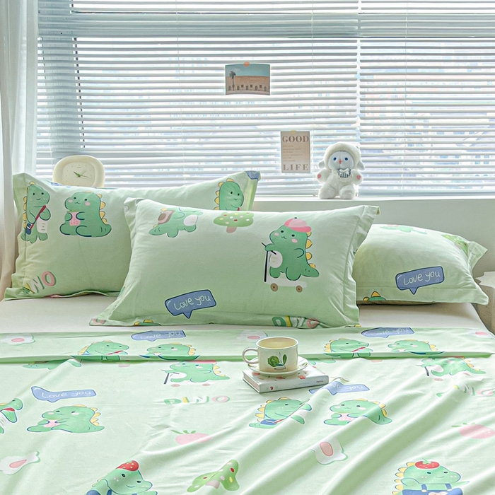 91家纺网 家纺一手货源 找家纺 涵宸家纺 2024新款全棉小清新印花单品套件--单枕套 枕套-龙游记