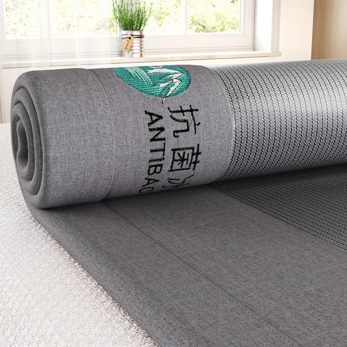 91家纺网 家纺一手货源 找家纺 爱宝被业 2025新款冰丝凉席刺绣款 灰色