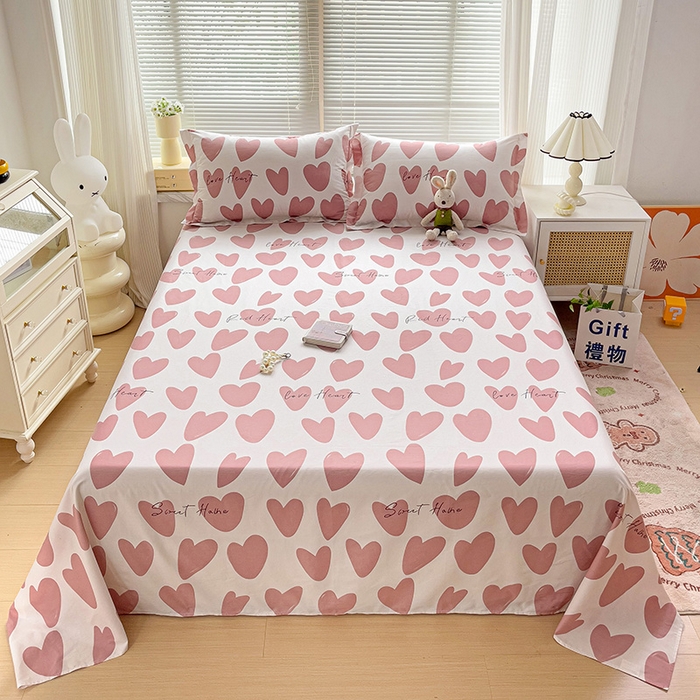 91家纺网 家纺一手货源 找家纺 大柏树 2025新款全棉13376印花四件套系列（可定制）-单床单 倾心