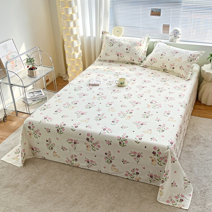 91家纺网 家纺一手货源 找家纺 （总）涵宸家纺 2024新款全棉小清新印花单品套件--单床单