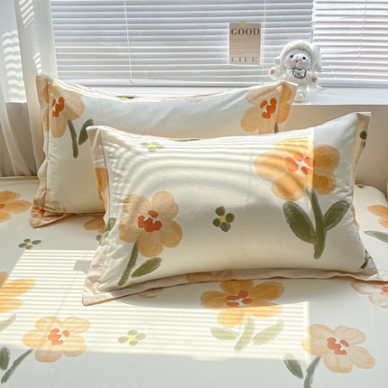 91家纺网 家纺一手货源 找家纺 （总）涵宸家纺 2024新款全棉小清新印花单品套件--单枕套