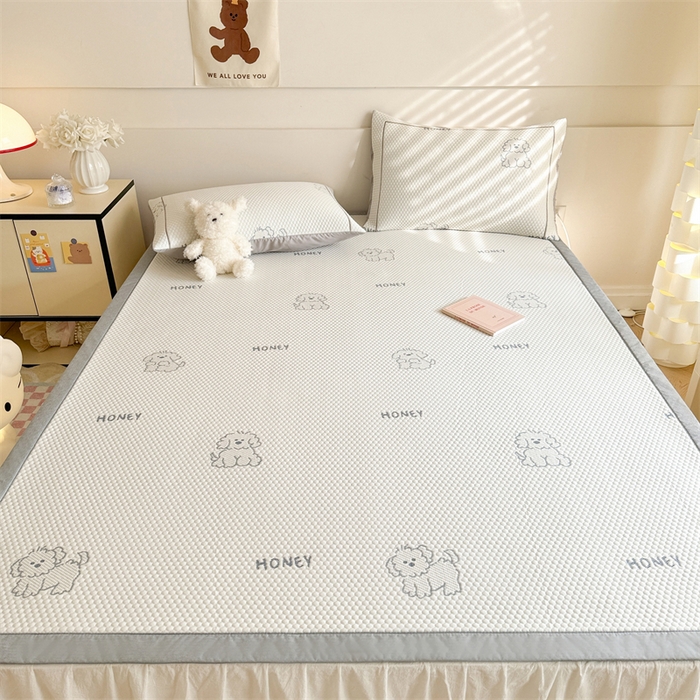 91家纺网 家纺一手货源 找家纺 慕尚家纺 2025新款卡通凉豆豆凉感冰丝席凉席 床席款-小狗