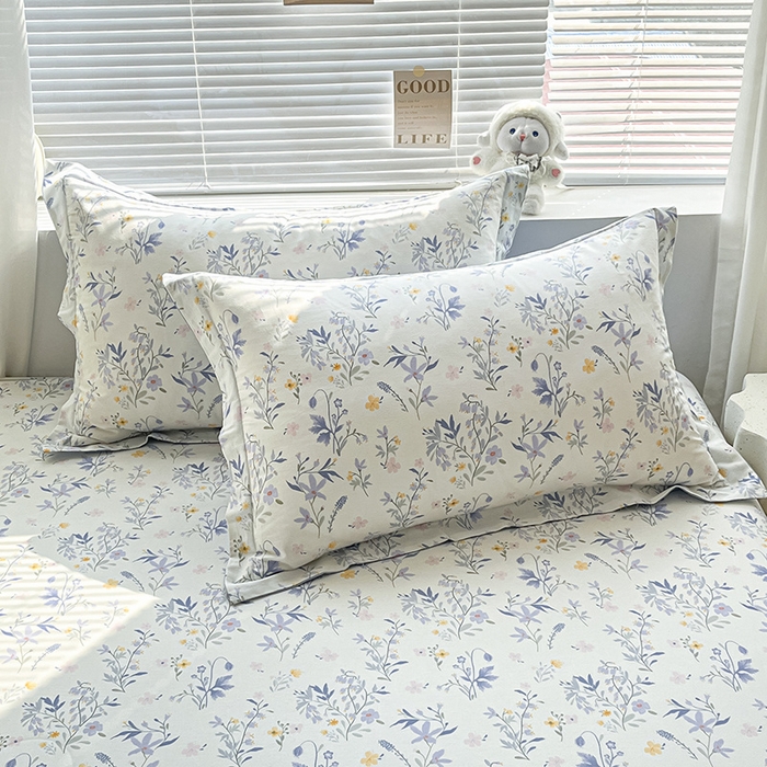 91家纺网 家纺一手货源 找家纺 涵宸家纺 2024新款全棉小清新印花单品套件--单床笠 床笠-云梦泽