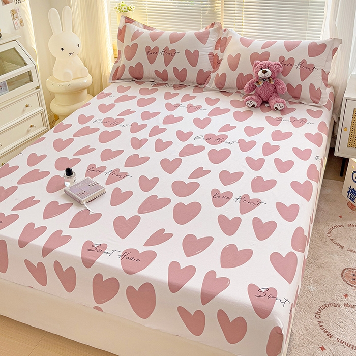 91家纺网 家纺一手货源 找家纺 大柏树 2025新款全棉13376印花四件套系列（可定制）-单床笠 倾心