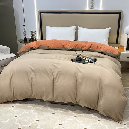 91家纺网 家纺一手货源 找家纺 （总）富馨莱 2024新款60支A类全棉纯棉磨毛纯色双拼被套