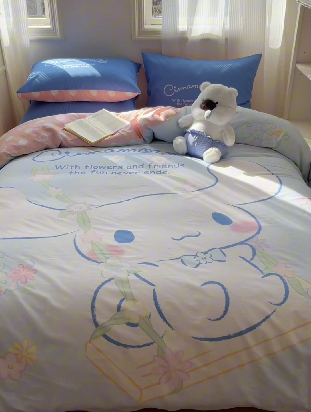 91家纺网 家纺一手货源 找家纺 星座 2025大版全棉三丽鸥四件套 花园玉桂狗