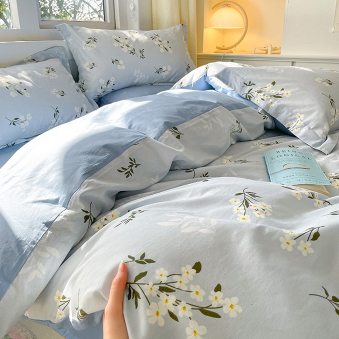 91家纺网 家纺一手货源 找家纺 涵宸家纺 2024新款全棉小清新印花单品套件--单被套 那年花开