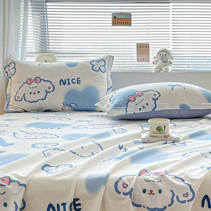 91家纺网 家纺一手货源 找家纺 涵宸家纺 2024新款全棉小清新印花单品套件--单枕套 枕套-玉桂兔