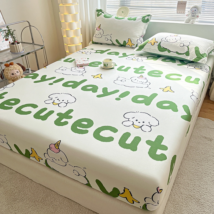 91家纺网 家纺一手货源 找家纺 涵宸家纺 2024新款全棉小清新印花单品套件--单床笠 床笠-萌宝宝