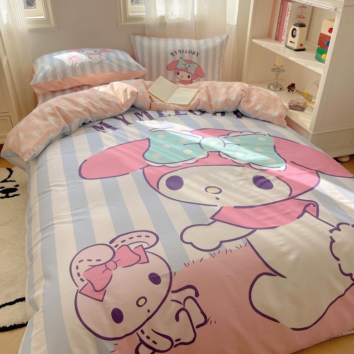 91家纺网 家纺一手货源 找家纺 星座 2025大版全棉三丽鸥四件套 甜心美乐蒂