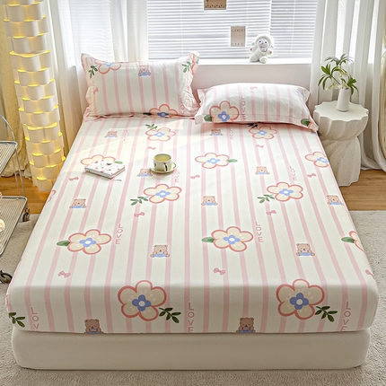 91家纺网 家纺一手货源 找家纺 （总）涵宸家纺 2024新款全棉小清新印花单品套件--单床笠