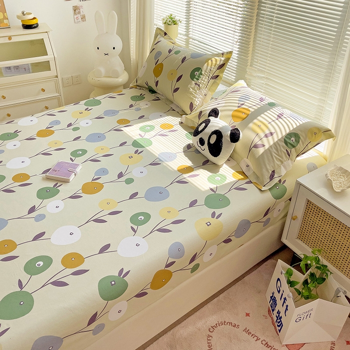 91家纺网 家纺一手货源 找家纺 大柏树 2025新款全棉13376印花四件套系列（可定制）-单床笠 娜然