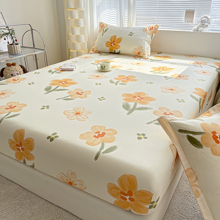 91家纺网 家纺一手货源 找家纺 涵宸家纺 2024新款全棉小清新印花单品套件--单床笠 床笠-香榭