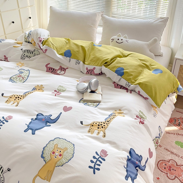 91家纺网 家纺一手货源 找家纺 大柏树 2025新款全棉13376印花四件套系列（可定制）-单被套 爱乐儿