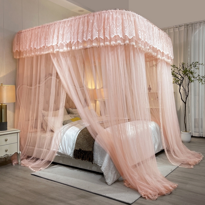 91家纺网 家纺一手货源 找家纺 夏彩 2024新款88560防尘顶轨道系列蚊帐 88560-玉色