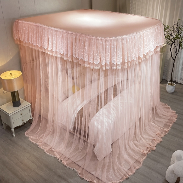 91家纺网 家纺一手货源 找家纺 夏彩 2024新款88560防尘顶轨道系列蚊帐 88560-玉色