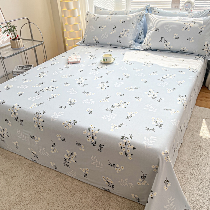 91家纺网 家纺一手货源 找家纺 涵宸家纺 2024新款全棉小清新印花单品套件--单床单 床单-那年花开