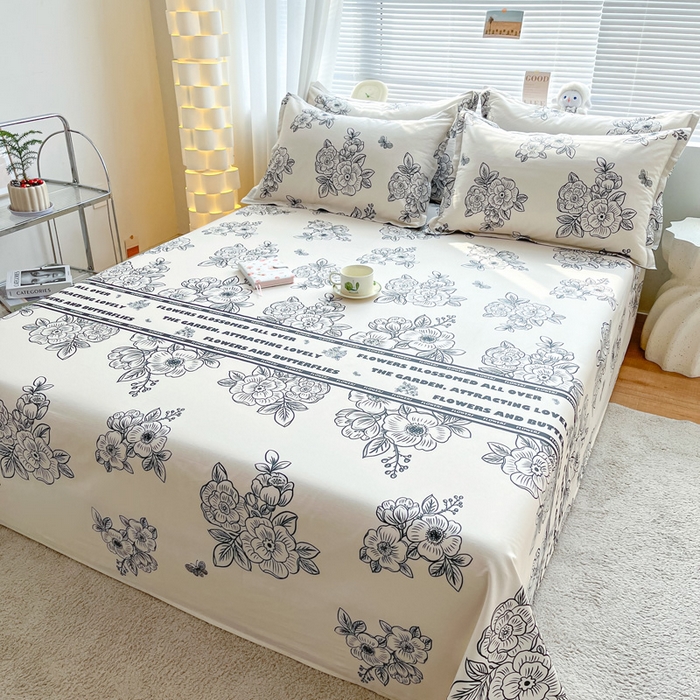 91家纺网 家纺一手货源 找家纺 涵宸家纺 2024新款全棉小清新印花单品套件--单床单 床单-安曼