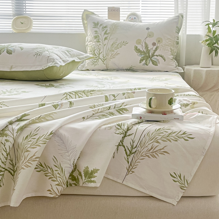 91家纺网 家纺一手货源 找家纺 涵宸家纺 2024新款全棉小清新印花单品套件--单床单 床单-金秋