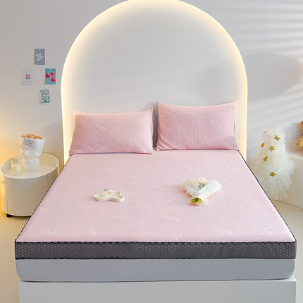 91家纺网 家纺一手货源 找家纺 （总）邦妮家纺 2024新款A类凉感丝床笠凉席床垫30公分内可用