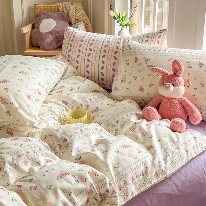 91家纺网 家纺一手货源 找家纺 千朵 2024新款全棉四件套 香丽儿