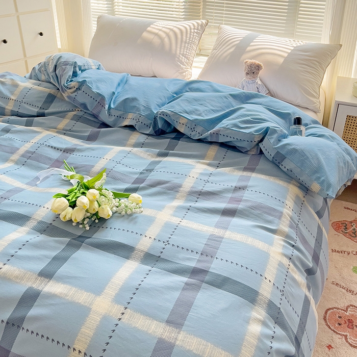 91家纺网 家纺一手货源 找家纺 大柏树 2025新款全棉13376印花四件套系列（可定制）-单被套 卡洛塔-蓝