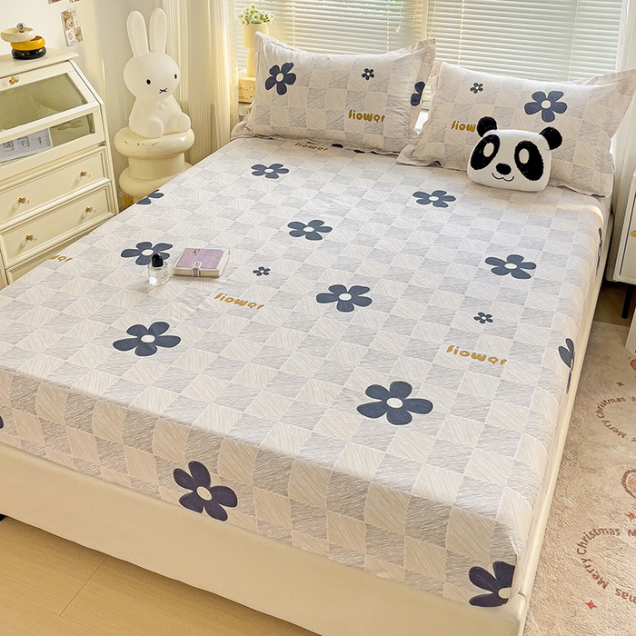 91家纺网 家纺一手货源 找家纺 大柏树 2025新款全棉13376印花四件套系列（可定制）-单床笠 熹微