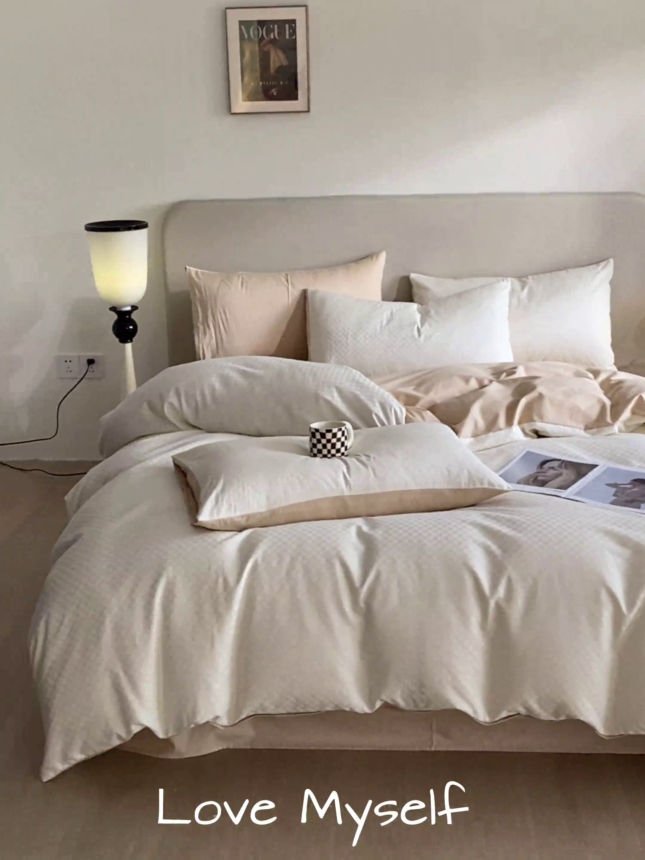 91家纺网 家纺一手货源 找家纺 涵宸家纺 2024新款全棉提花四件套-菲比 菲比-珍珠杏色