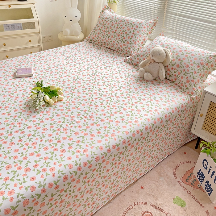 91家纺网 家纺一手货源 找家纺 大柏树 2025新款全棉13376印花四件套系列（可定制）-单床单 春晴