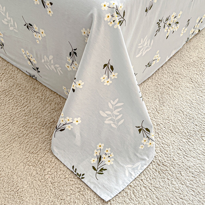 91家纺网 家纺一手货源 找家纺 涵宸家纺 2024新款全棉小清新印花单品套件--单床单 床单-那年花开